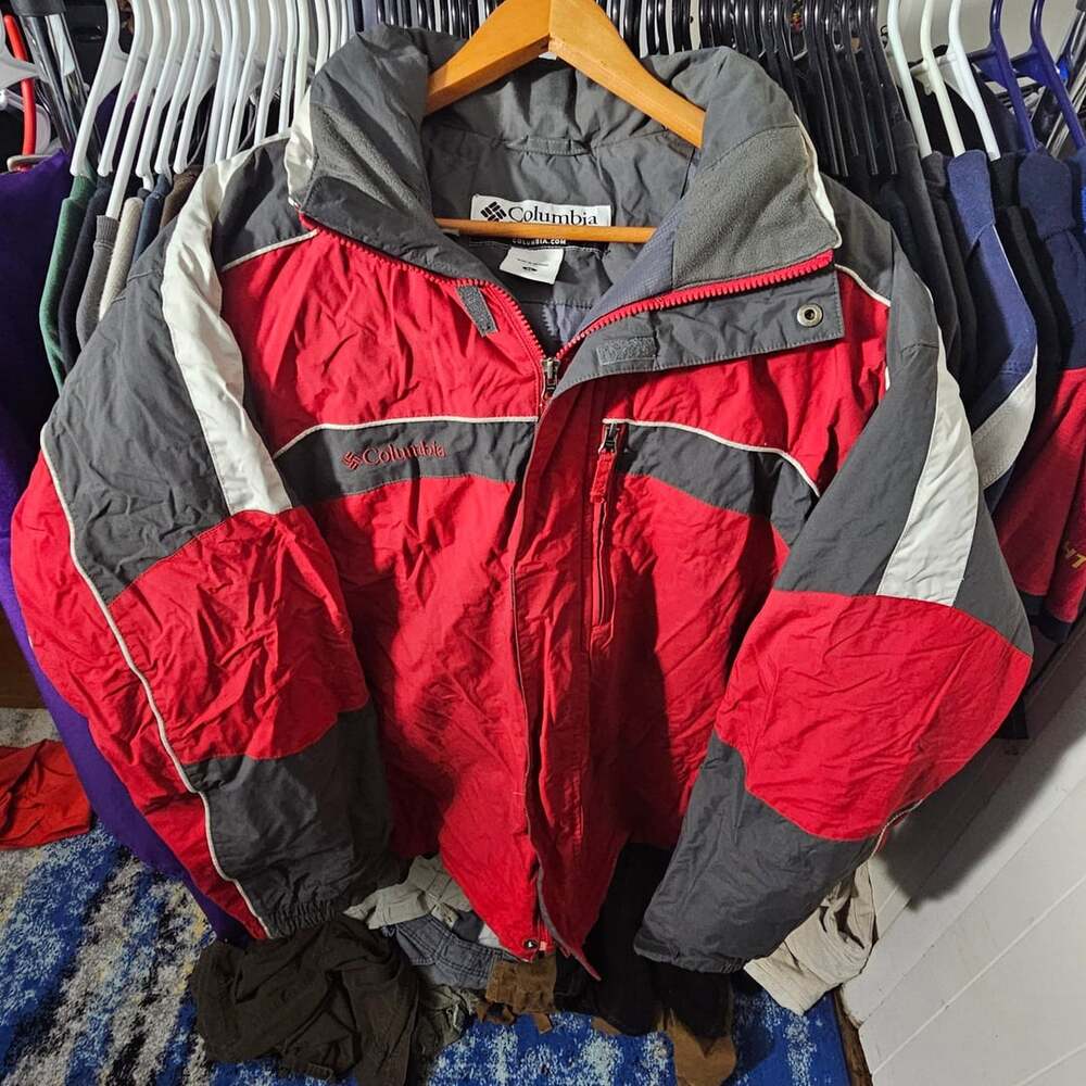 Columbia Winter Ski Jacket Size XL Red Gray